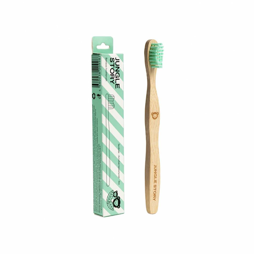 Зубная щетка бамбуковая с мягкими щетинакми Green