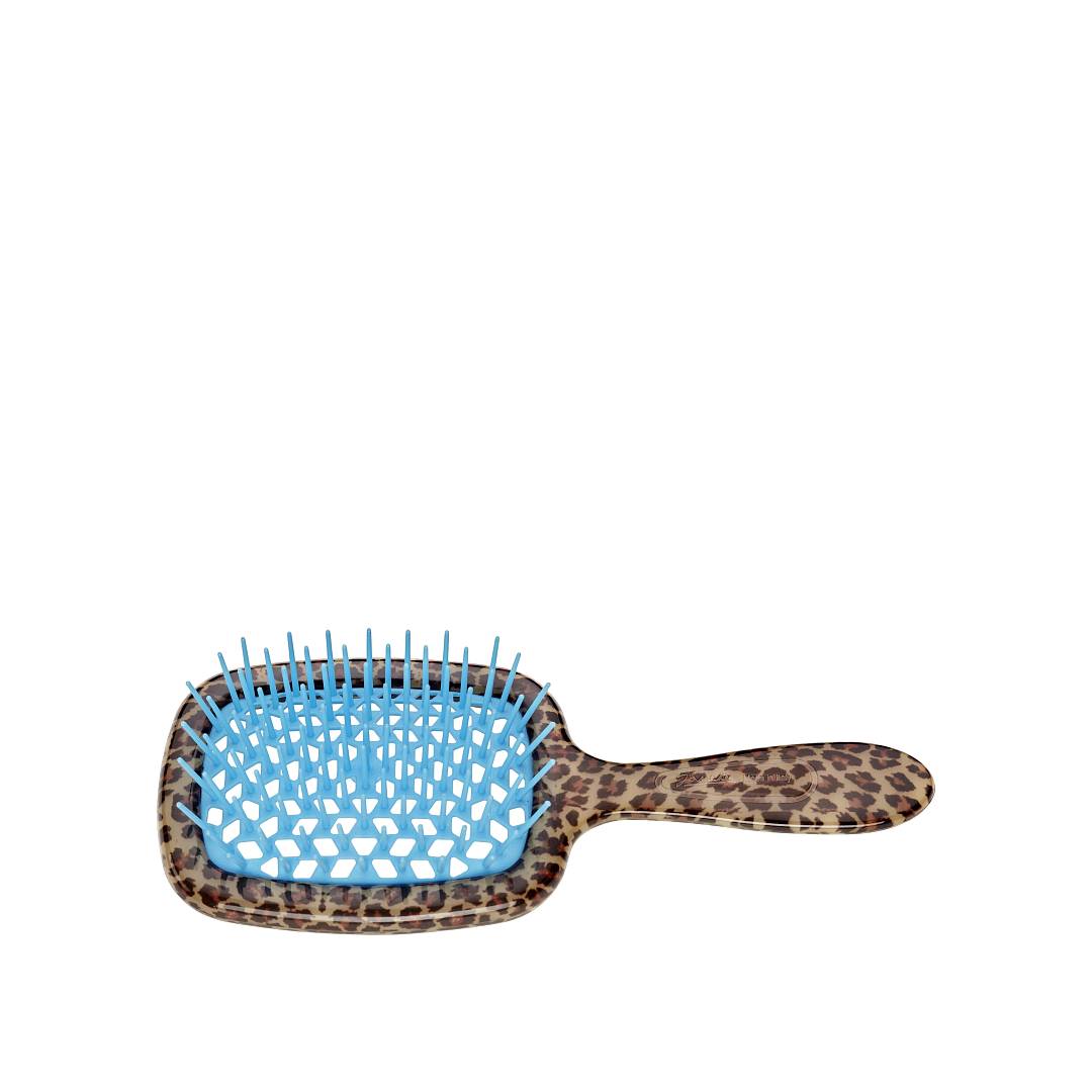 Щетка для волос тигровая, голубая Superbrush