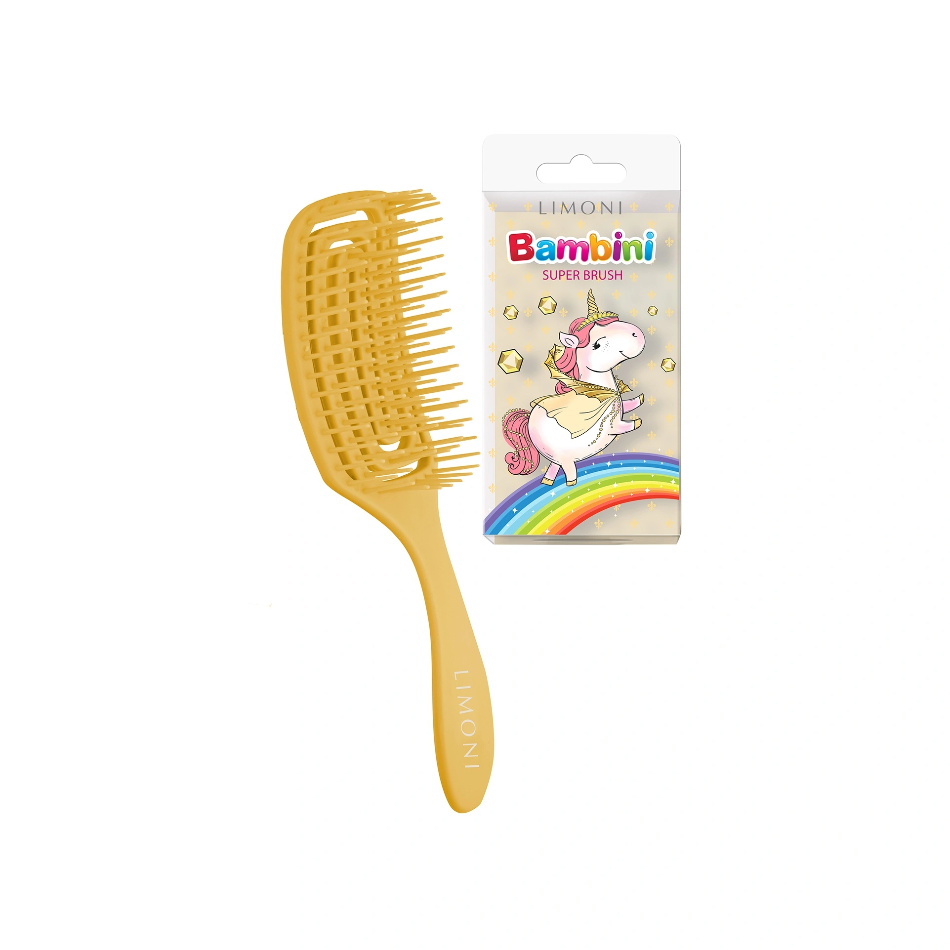 Расческа для волос Единорог золотая Bambini  купить в VISAGEHALL