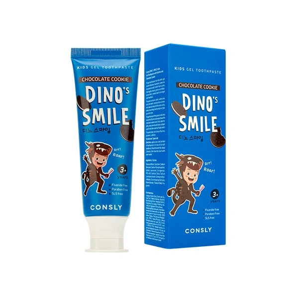 Зубная паста гелевая детская c ксилитом и вкусом шоколадного печенья DINO's SMILE