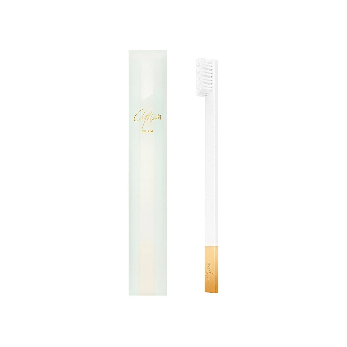 Зубная щетка средней жесткости Slim White and Gold  купить в VISAGEHALL