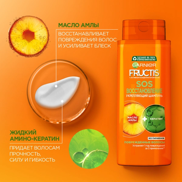 Шампунь для волос Fructis SOS-восстановление купить в VISAGEHALL