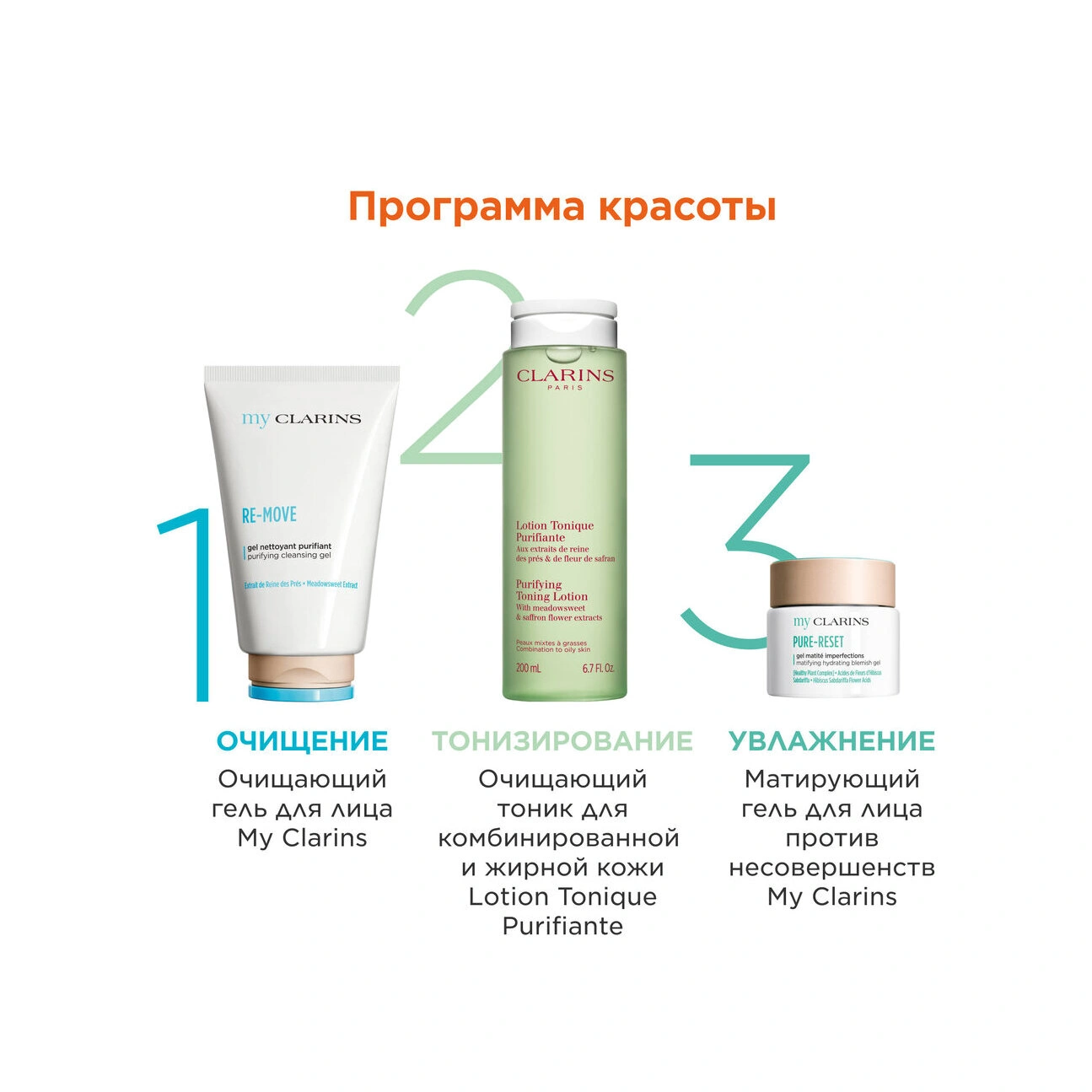 Гель матирующий для кожи лица, склонной к появлению несовершенств My Clarins  купить в VISAGEHALL