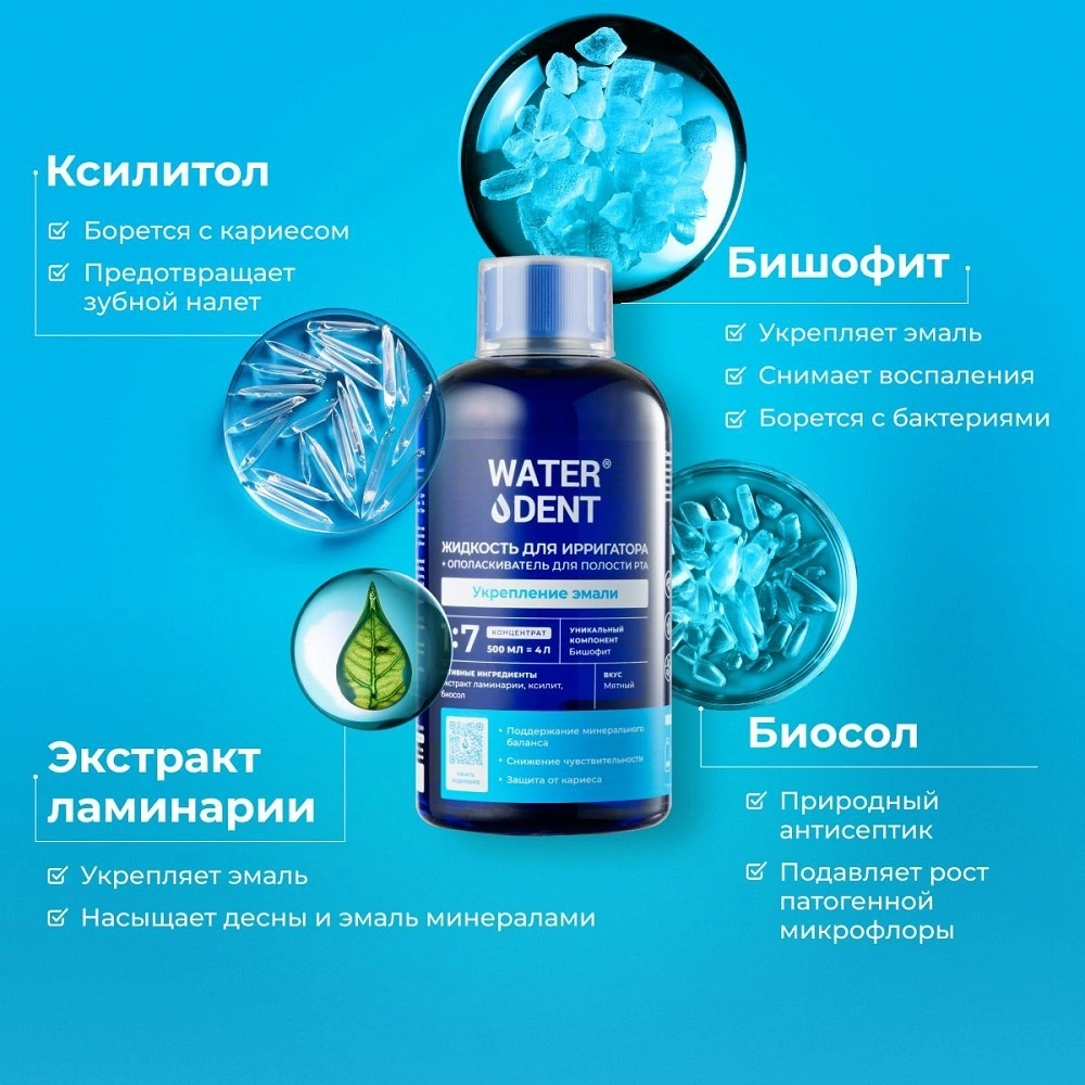 Жидкость для ирригатора 2в1 укрепление эмали купить в VISAGEHALL