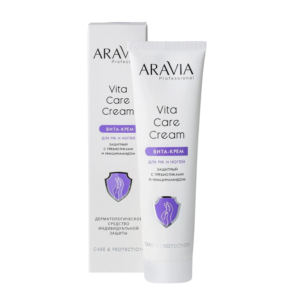 Aravia Professional Крем для рук и ногтей защитный с пребиотиками и  ниацинамидом Vita Care Cream – купить в VISAGEHALL