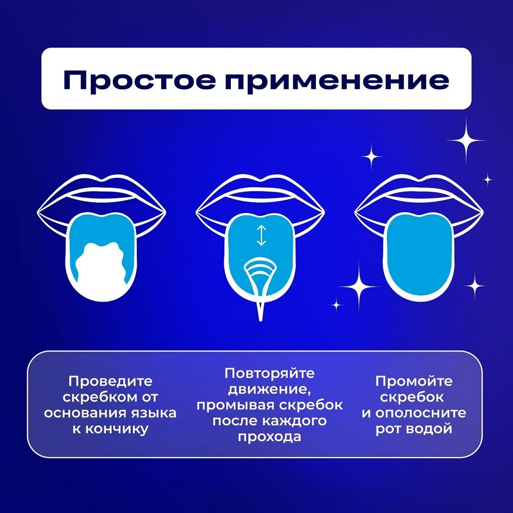 Скребок для чистки языка голубой купить в VISAGEHALL