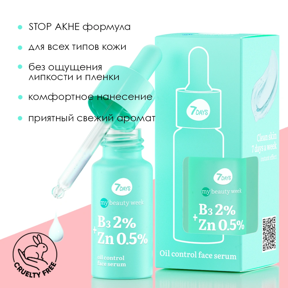 Сыворотка для лица себорегулирующая B3 2%+ZN 0,5% My Beauty Week купить в VISAGEHALL