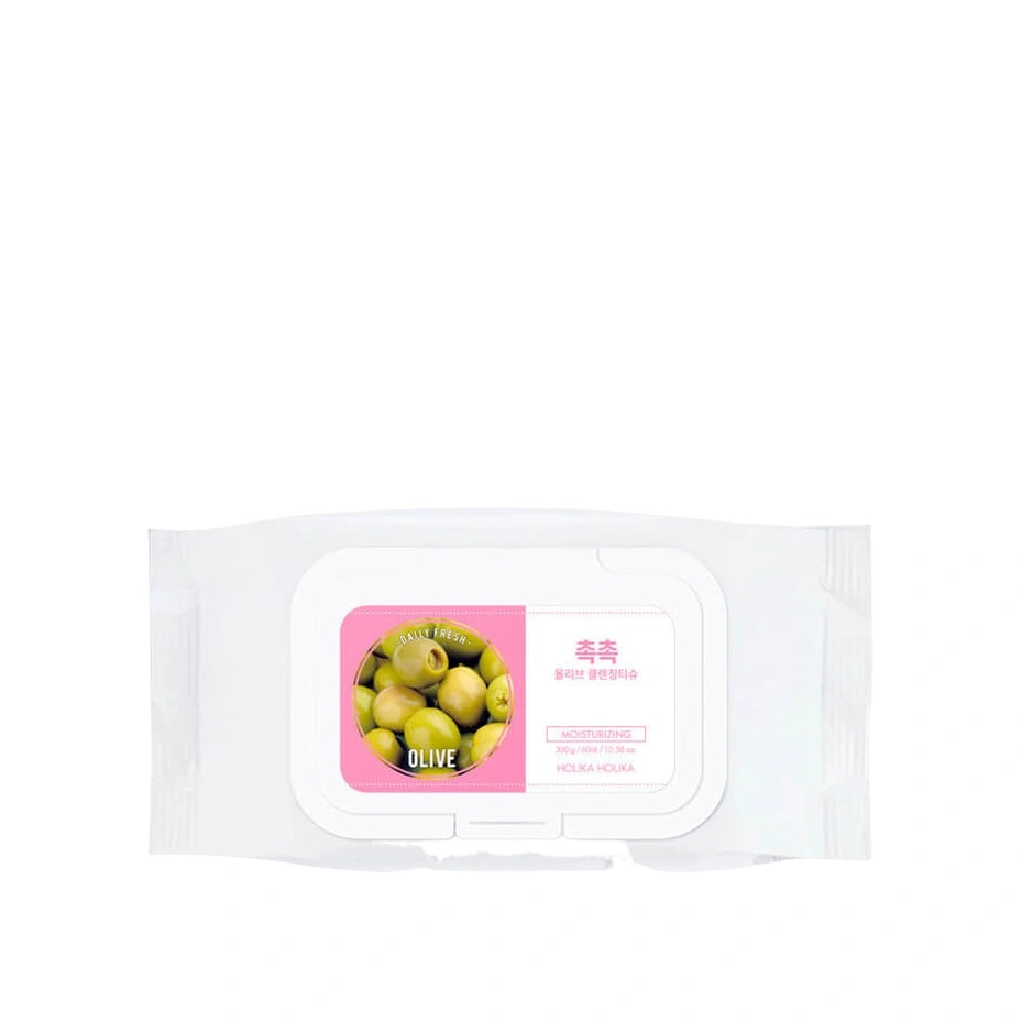 Салфетки очищающие с экстрактом масла оливы Olive Cleansing Tissue Daily Fresh купить в VISAGEHALL