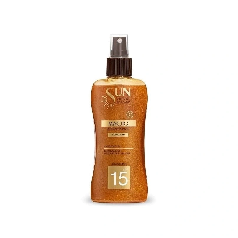 Sun Expert Масло-активатор загара с блестками SPF15 купить в VISAGEHALL