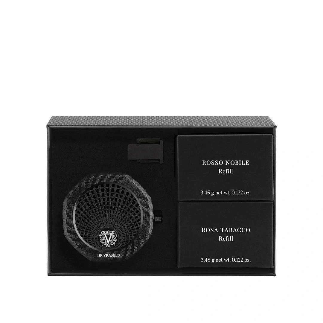 Набор ароматизаторов для автомобиля с диспенсером Rosso Nobile и Rosa Tabacco