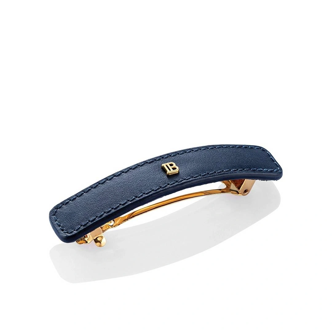 Заколка кожаная Космический сапфир