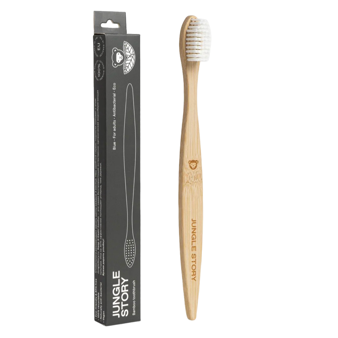 Зубная щетка бамбуковая с мягкими щетинками White 