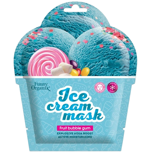 Маска-мороженое для лица тканевая охлаждающая Fruit Bubble Gum
