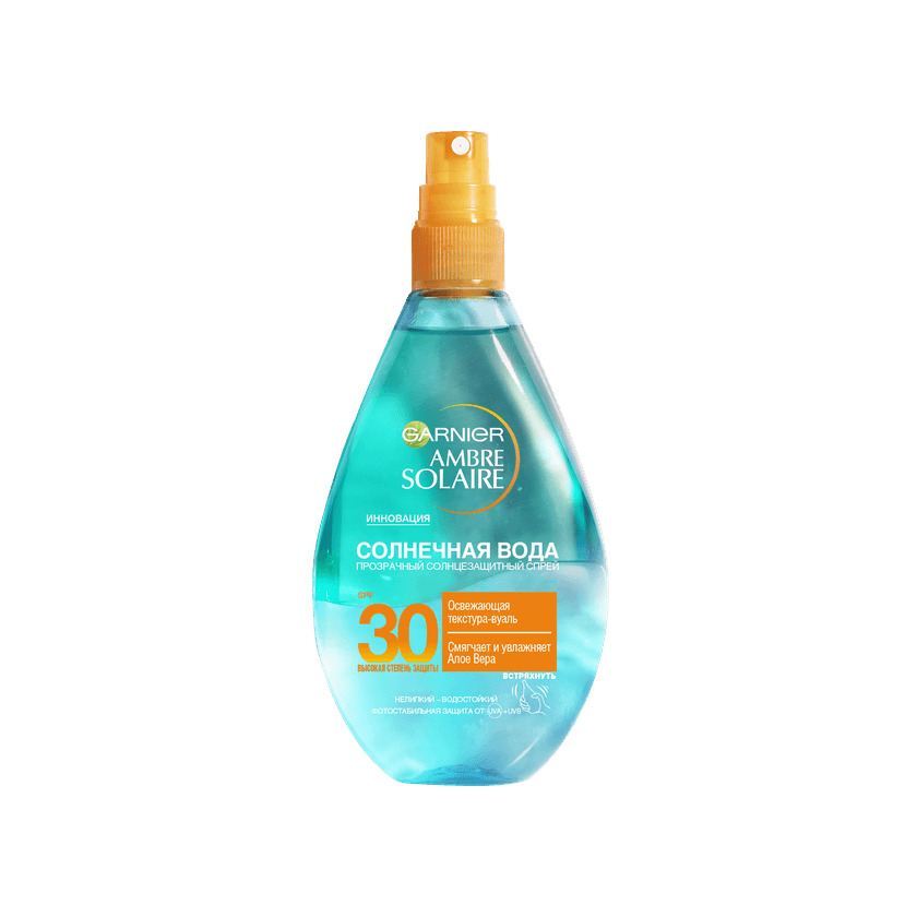 Спрей солнцезащитный для тела Солнечная вода Ambre Solaire SPF30 магазин VISAGEHALL являющийся официальным дистрибьютором в России