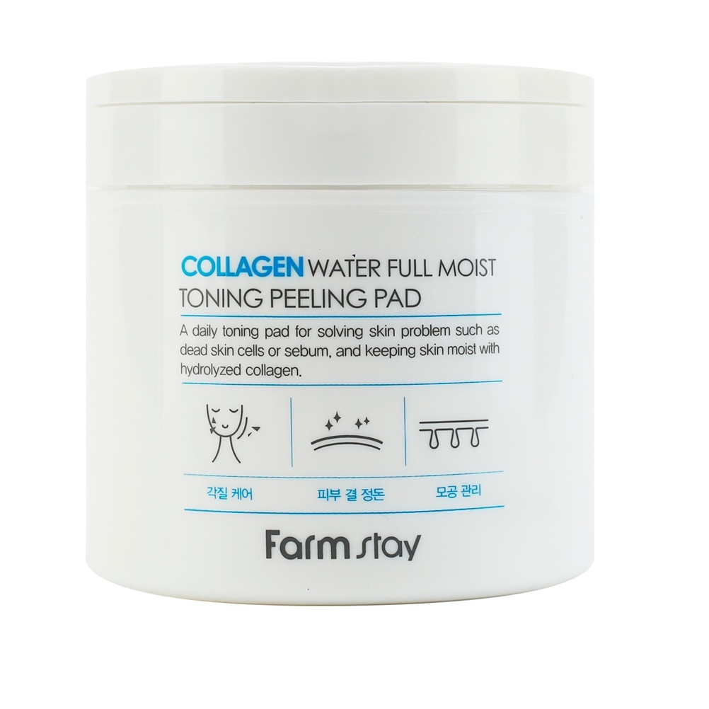 Пилинг-спонжи для лица Collagen Water Full Moist Toning Peeling Pad магазин VISAGEHALL являющийся официальным дистрибьютором в России