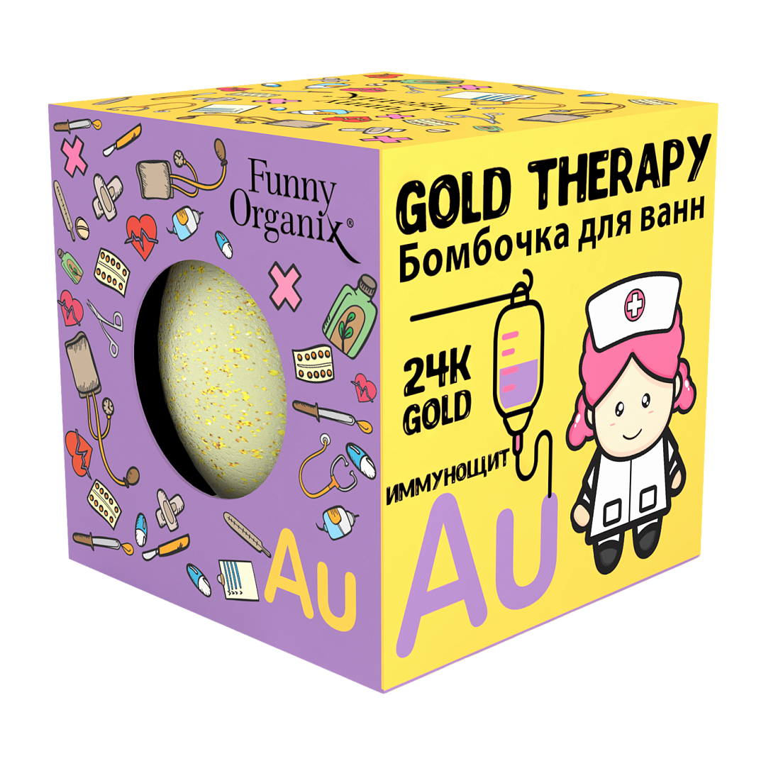 Бомбочка для ванн Gold therapy