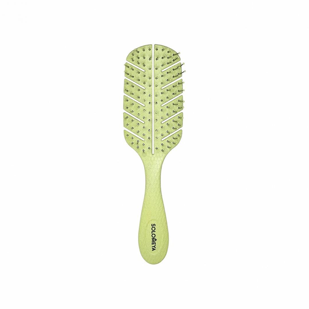 Био-расческа для волос массажная зеленая mini